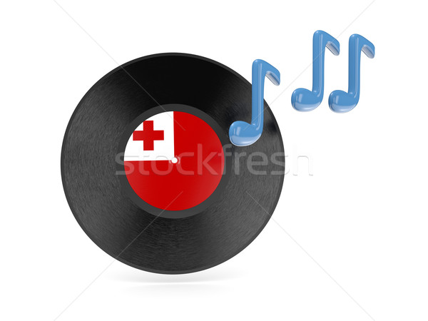 Vinyl disk with flag of tonga Stock photo © MikhailMishchenko