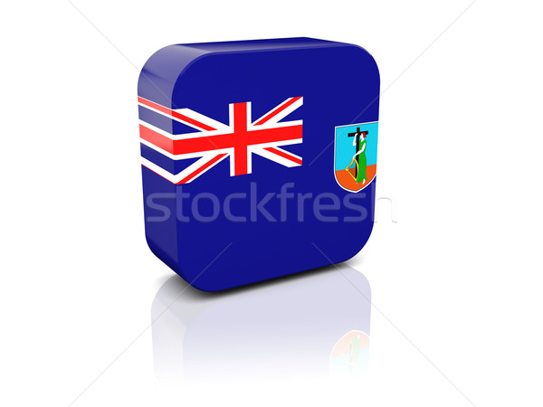 Stock photo: Square icon with flag of montserrat