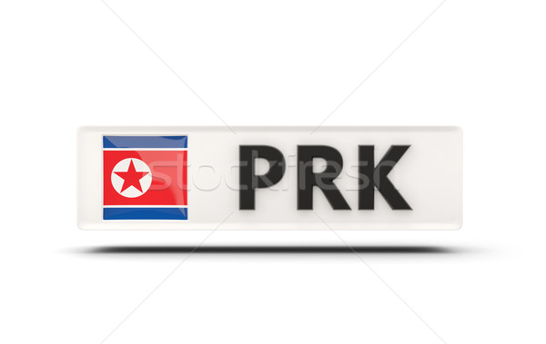 Square icon with flag of korea north Stock photo © MikhailMishchenko