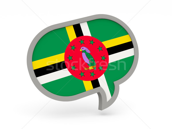 Chat icon with flag of dominica Stock photo © MikhailMishchenko