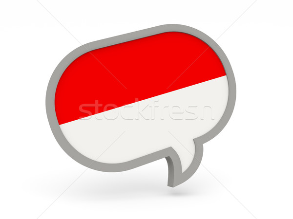 Foto stock: Chat · icono · bandera · Indonesia · aislado · blanco