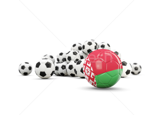 Сток-фото: футбола · флаг · изолированный · белый · 3d · иллюстрации · спорт