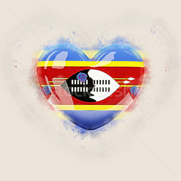 Coração bandeira Suazilândia grunge ilustração 3d viajar Foto stock © MikhailMishchenko