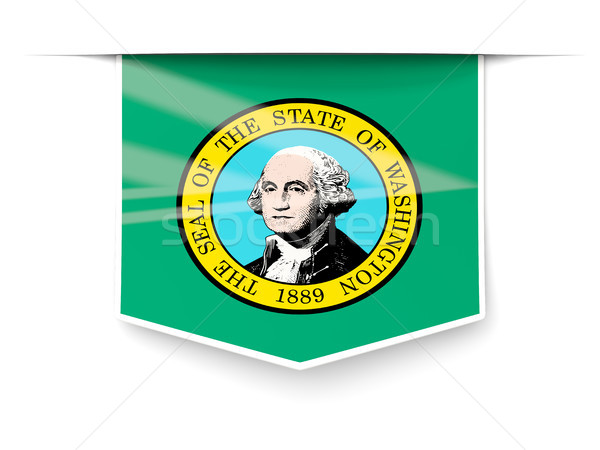 washington state flag square label with shadow. United states lo Stock photo © MikhailMishchenko
