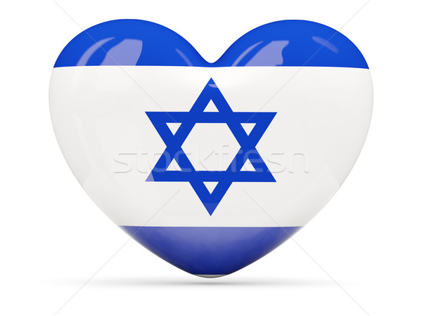 Heart shaped icon with flag of israel Stock photo © MikhailMishchenko