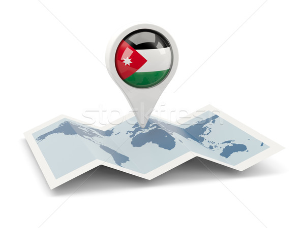 Round pin with flag of jordan Stock photo © MikhailMishchenko