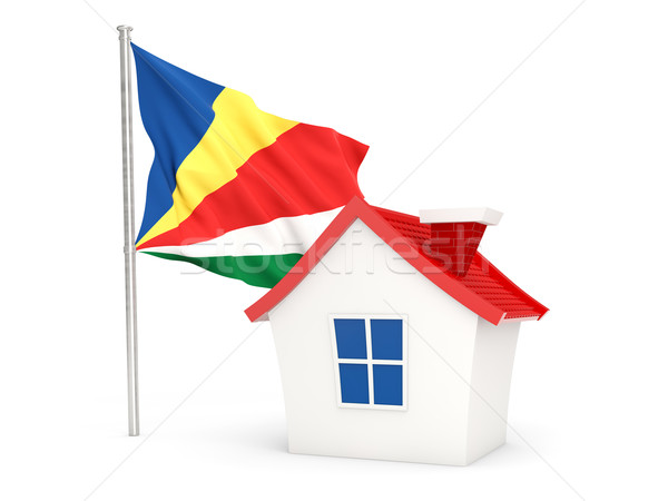 Huis vlag Seychellen geïsoleerd witte home Stockfoto © MikhailMishchenko