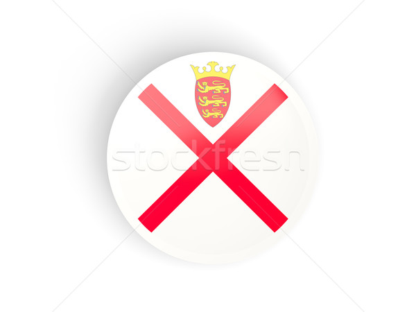 Stock photo: Round sticker with flag of jersey