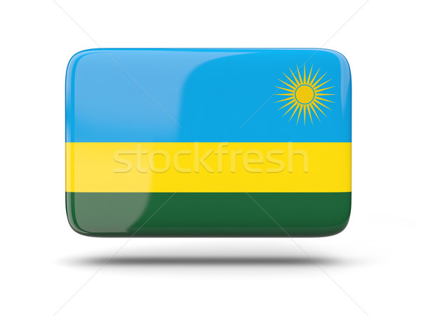 квадратный икона флаг Руанда тень знак Сток-фото © MikhailMishchenko
