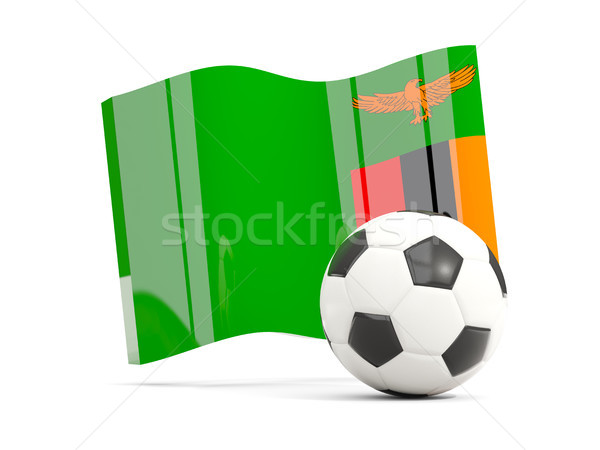 Football with waving flag of zambia isolated on white Stock photo © MikhailMishchenko