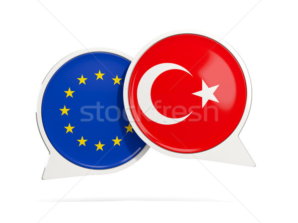 Chat buborékok EU Törökország izolált fehér Stock fotó © MikhailMishchenko