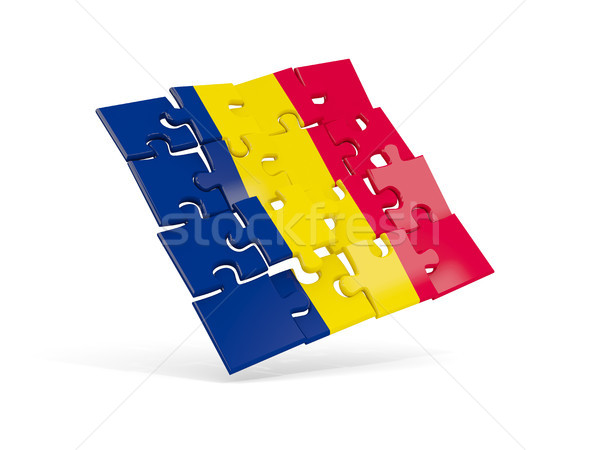 Quebra-cabeça bandeira Chade isolado branco ilustração 3d Foto stock © MikhailMishchenko
