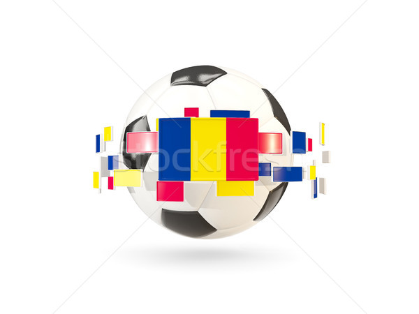 Soccer ball with line of flags. Flag of chad Stock photo © MikhailMishchenko