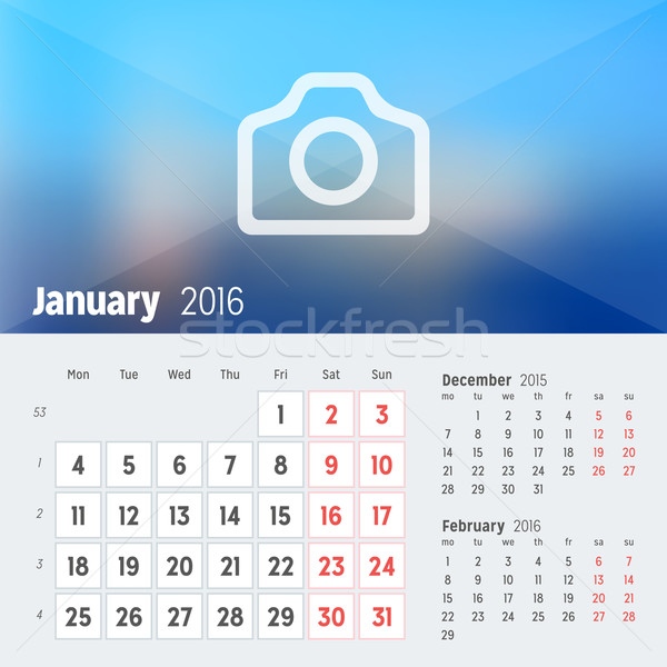 Foto d'archivio: 2016 · desk · calendario · anno · vettore · design