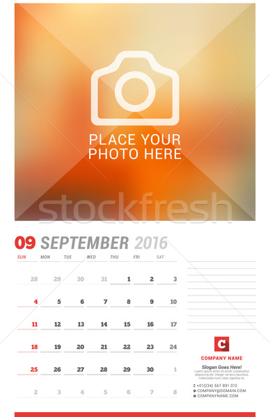 Fal naptár tervező 2016 év vektor Stock fotó © mikhailmorosin