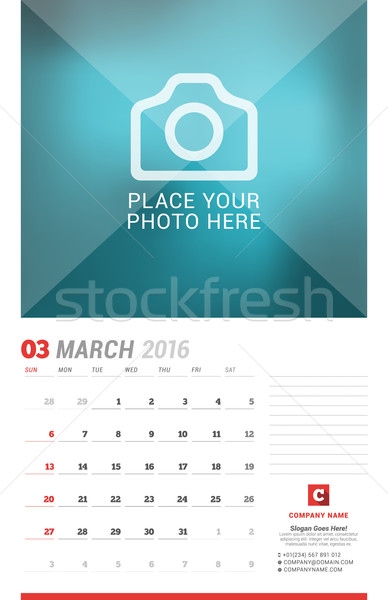 Perete calendar 2016 an vector Imagine de stoc © mikhailmorosin