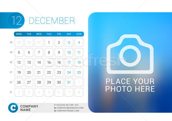 Bureau kalender 2016 jaar december vector Stockfoto © mikhailmorosin