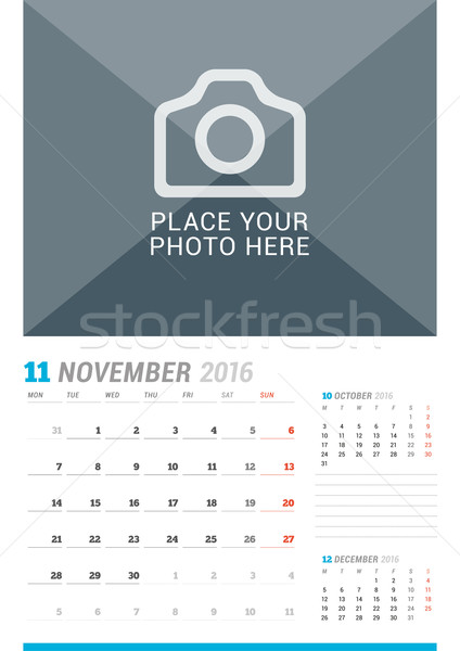 2016 牆 每月一次 日曆 年 向量 商業照片 © mikhailmorosin