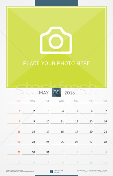 Сток-фото: 2016 · стены · ежемесячно · календаря · год · вектора