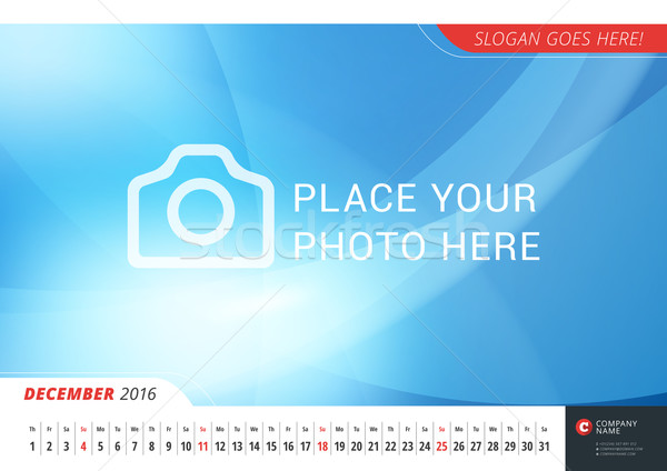 Wall Monthly Line Calendar for 2016 Year. Mpdern Vector Design Print Template with Abstract Backgrou Stock photo © mikhailmorosin