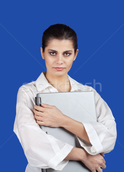 女子 筆記本電腦 嚴重 年輕 商業照片 © MikLav