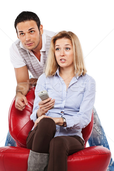 Couple watching TV Stock photo © MikLav