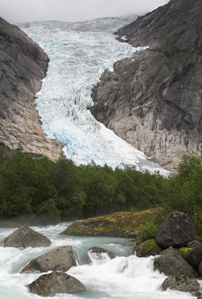 Cascading stream at Briksdal glacier Stock photo © MikLav