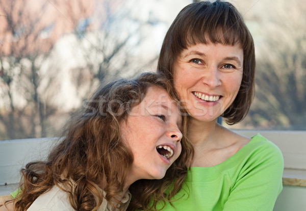 Gelukkig gezin gelukkig glimlachend moeder samen tiener Stockfoto © MikLav