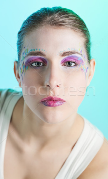 Portret jonge vrouw gezicht kunst mooie Stockfoto © MikLav