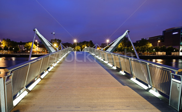 Night lights across the river Stock photo © MikLav