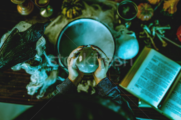 Magic Ball In Witch's Hands Stock photo © MilanMarkovic78