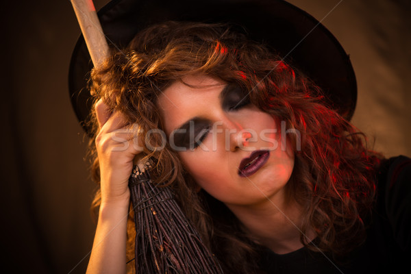 Tired Halloween witch Stock photo © MilanMarkovic78