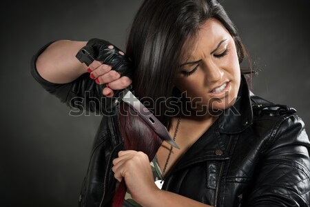 [[stock_photo]]: Femme · soldat · belle · femme · épaule · sérieux