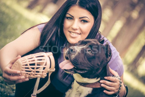 Girl And Dog Stock photo © MilanMarkovic78