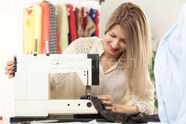 Young Fashion Designer Sew Stock photo © MilanMarkovic78
