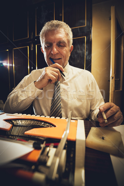 Retro Senior Man Writer Stock photo © MilanMarkovic78