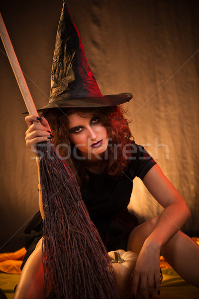 Tired Halloween witch Stock photo © MilanMarkovic78