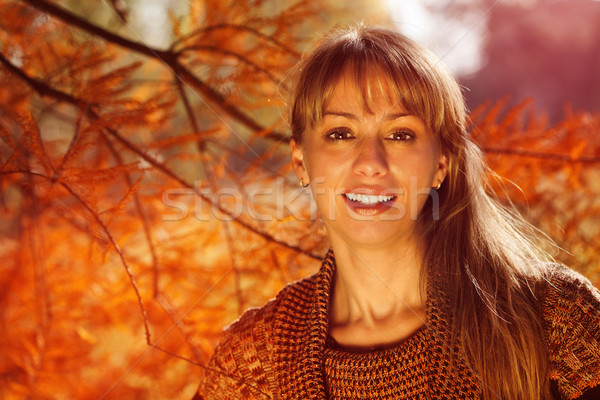 Sunlit Autumn Woman Stock photo © MilanMarkovic78