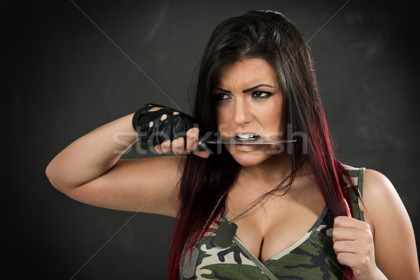 Furious Army Girl Stock photo © MilanMarkovic78