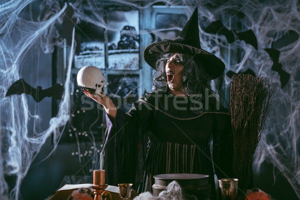 ведьмой магия слов череп лице пресмыкающийся Сток-фото © MilanMarkovic78