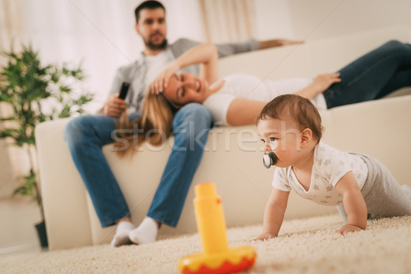 Aranyos baba fiú gyönyörű szórakozás játszik Stock fotó © MilanMarkovic78