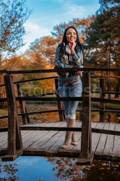 Stock photo: On Wooden Bridge