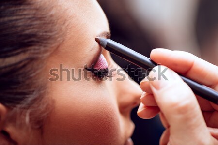 Foto stock: Perfecto · labios · lápiz · labial · rojo