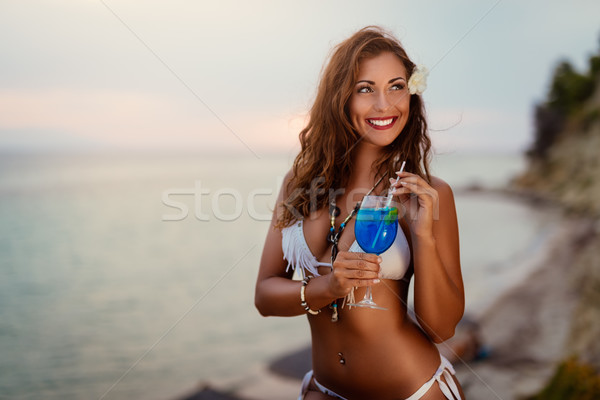 Girl With Cocktail Stock photo © MilanMarkovic78