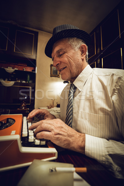 Retro Senior Man Writer Stock photo © MilanMarkovic78