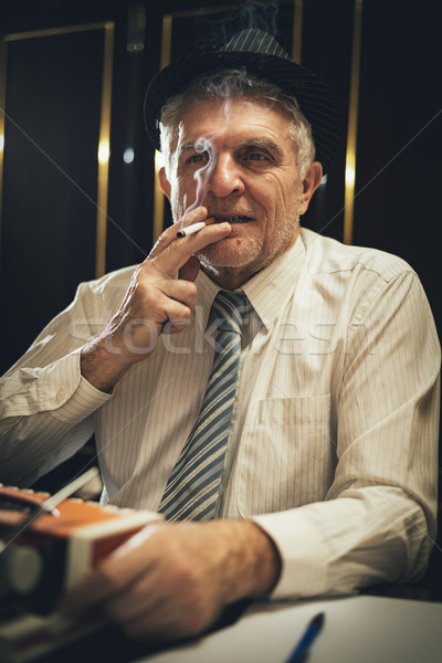 Retro Senior Man Writer Stock photo © MilanMarkovic78