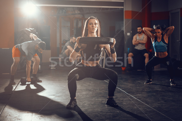 Foto stock: Dolorido · hoje · forte · amanhã · jovem · muscular