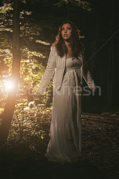 Stock photo: Lost Girl In The Forest