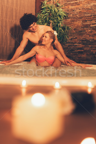Paar spa centrum mooie genieten Stockfoto © MilanMarkovic78