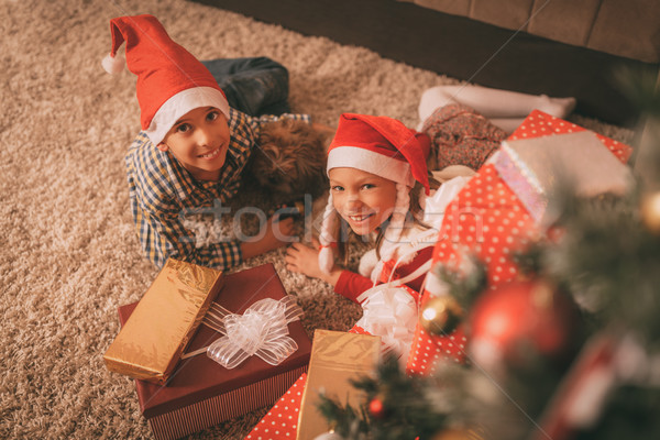 Zdjęcia stock: Christmas · czasu · cute · uśmiechnięty · dziewczyna · chłopca